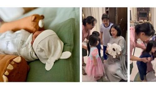 Vân Trang 'Cô dâu đại chiến' khoe cảnh con gái quấn quýt em bé mới sinh