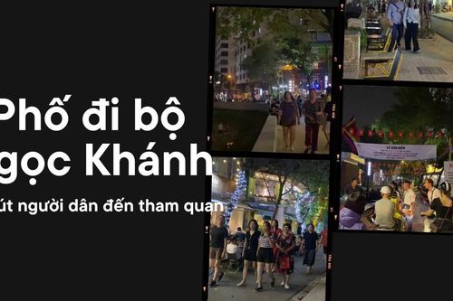 Phố đi bộ Ngọc Khánh thu hút người dân