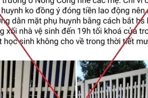 Sự thật hình ảnh bắt học sinh dọn nhà vệ sinh để 'dằn mặt phụ huynh'