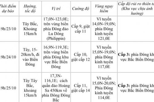 Bão Trà Mi giật cấp 10 đang hướng vào biển Đông