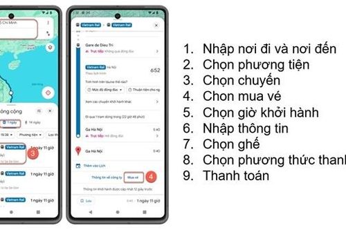 Đường sắt bán vé tàu qua bản đồ trực tuyến