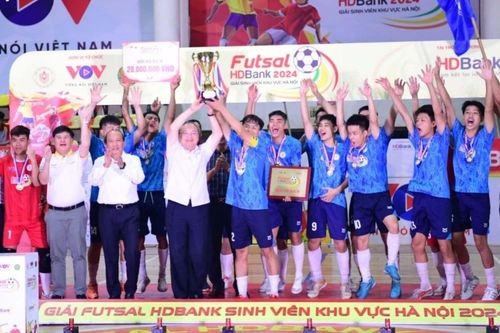 Đại học Kinh tế Kỹ thuật Công nghiệp vô địch giải Futsal sinh viên Hà Nội 2024