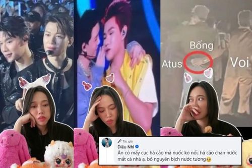 Diệu Nhi bất lực nhìn Anh Tú Atus bên cạnh dàn 'hậu cung' tại concert ATSH D-2