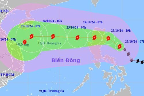 Bão Trami sẽ đi vào Biển Đông với sức gió mạnh nhất cấp 9, giật cấp 11