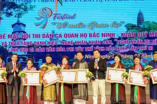Bắc Ninh: 221 lượt nghệ sĩ, nghệ nhân Dân ca quan họ được phong tặng danh hiệu