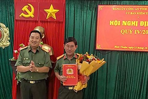 Triển khai quyết định cán bộ của Thường trực Tỉnh ủy tại Công an tỉnh Bình Thuận