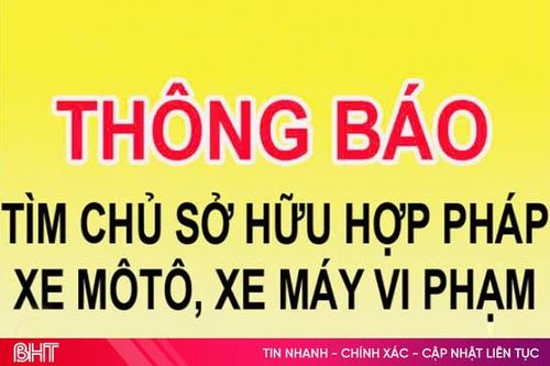 Công an TP Hà Tĩnh thông báo tìm chủ sở hữu 161 xe máy (lần 2)