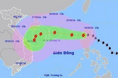 Bão Trà Mi liên tục đổi hướng