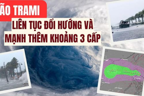 Bão Trami liên tục đổi hướng và mạnh thêm 3 cấp