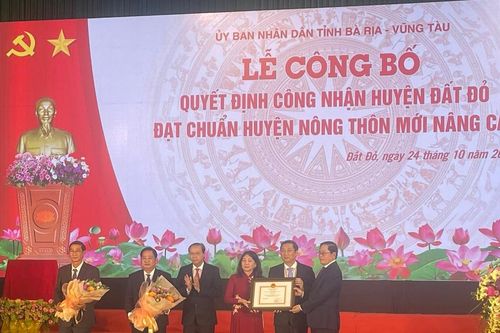 Huyện Đất Đỏ đạt chuẩn huyện nông thôn mới nâng cao năm 2023