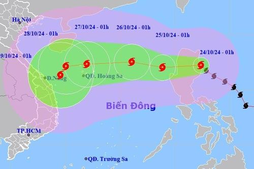 Tin bão Trà Mi mới nhất ngày 24/10, cảnh báo mưa giông trên Biển Đông
