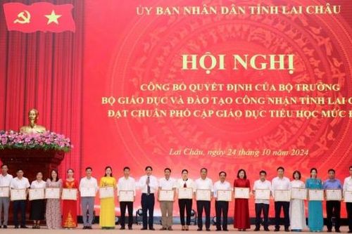 Tỉnh Lai Châu đạt chuẩn phổ cập giáo dục tiểu học mức độ 3