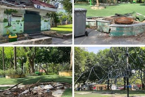 Cận cảnh Công viên Nghĩa Đô, Hà Nội xuống cấp, mất an toàn