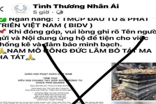 Phú Thọ: Xuất hiện tình trạng giả mạo kêu gọi quyên góp tu sửa chùa Phổ Quang