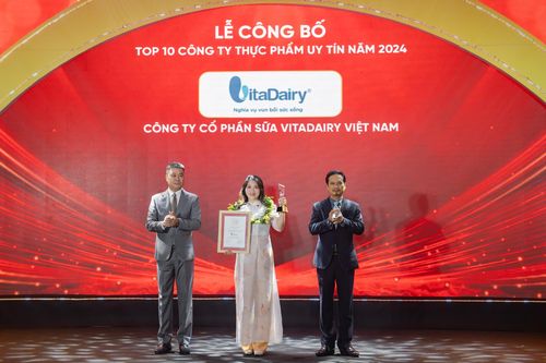 VitaDairy được vinh danh Top 10 công ty thực phẩm uy tín 2024