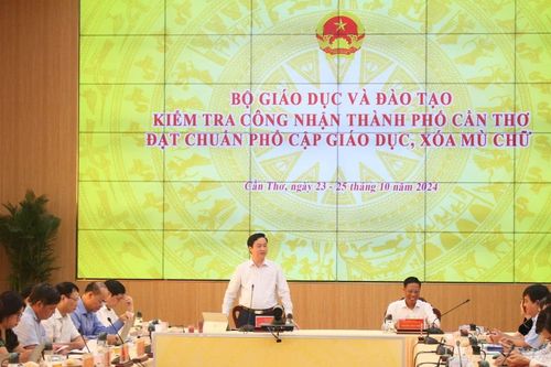 Kiểm tra công nhận TP Cần Thơ đạt chuẩn phổ cập giáo dục, xóa mù chữ