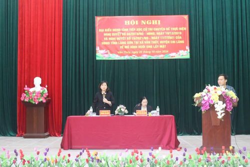 Tổ đại biểu HĐND tỉnh tiếp xúc cử tri chuyên đề về thực hiện Nghị quyết số 08 và Nghị quyết số 15 tại xã Vân Thủy, huyện Chi Lăng.