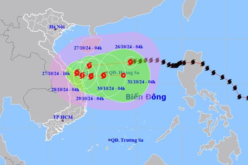 Bão Trami giật cấp 14, tiến nhanh về vùng biển Trung Trung Bộ