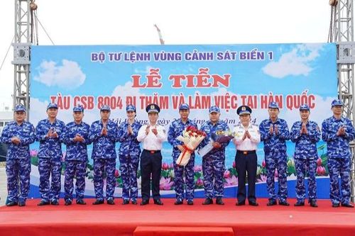 Tiễn đoàn công tác Cảnh sát biển Việt Nam đi thăm và làm việc tại Hàn Quốc