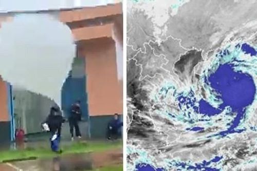 Gió của bão Trami suýt cuốn bay nhân viên khí tượng ở đảo Hải Nam (Trung Quốc)