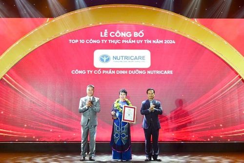 Nutricare 4 năm liên tiếp giữ vị trí 'Top 10 Công ty thực phẩm uy tín'