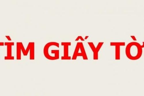 Thông báo tìm giấy tờ