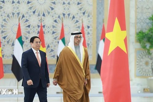 Lễ đón Thủ tướng Phạm Minh Chính thăm Các Tiểu Vương quốc Arab Thống nhất