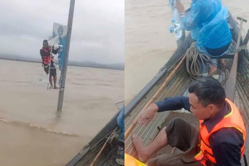 Quảng Bình: Cứu sống người đàn ông 'ôm cột điện suốt 12 tiếng' giữa mênh mông nước lũ