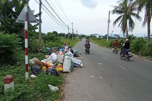 Bỏ rác bừa bãi bên đường