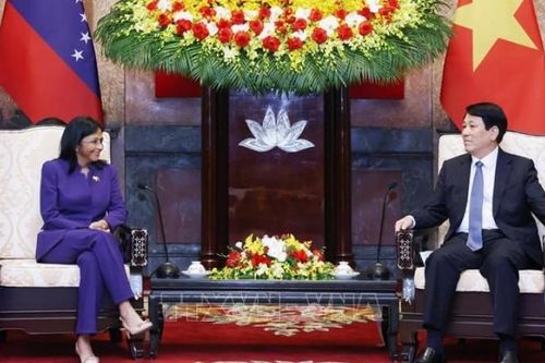 Chủ tịch nước Lương Cường tiếp Phó tổng thống Thường trực Cộng hòa Venezuela