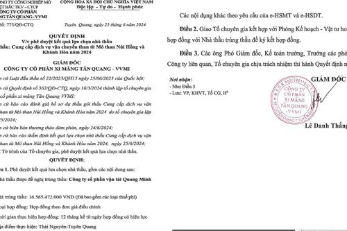 'Dễ' như Công ty CP Xi măng Tân Quang VVMI: Tỷ lệ tiết kiệm bằng 0 vẫn trúng thầu