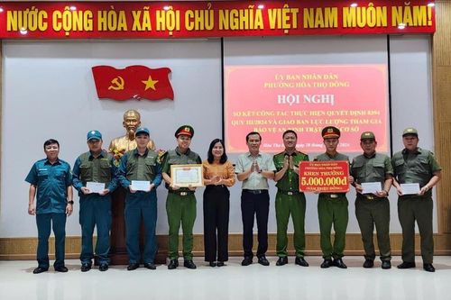 Khen thưởng đột xuất Tổ tuần tra 8394 phường Hòa Thọ Đông