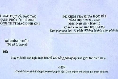 Nhà trường lên tiếng vụ đề Văn bàn về lối sống 'phông bạt' của giới trẻ