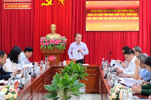 Ban Dân vận Trung ương khảo sát, nắm tình hình thực hiện công tác dân vận tại huyện Hà Quảng