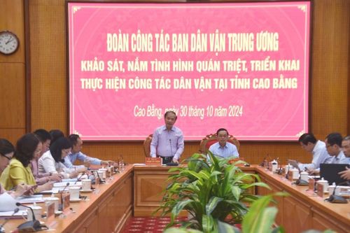 Đoàn công tác Dân vận Trung ương khảo sát, nắm tình hình quán triệt, triển khai thực hiện công tác dân vận tại tỉnh