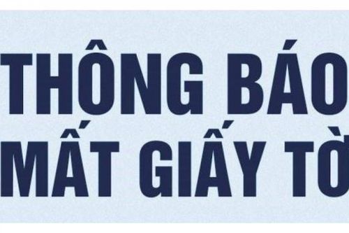 Thông báo tìm giấy tờ xe ô tô