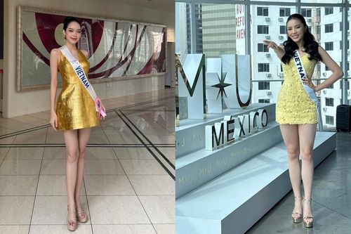 Thanh Thủy - Kỳ Duyên cùng khoe chân dài ngút ngàn với váy vàng siêu ngắn