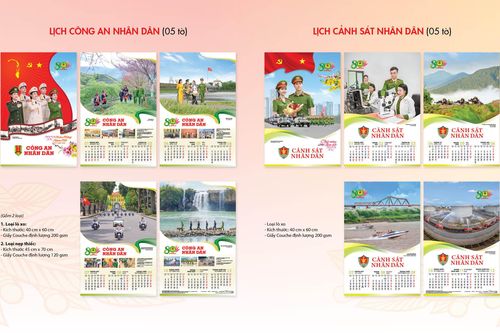 10 mẫu lịch Công an nhân dân năm 2025