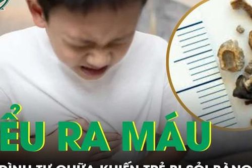 Con đi tiểu kèm máu đỏ tươi, gia đình tự điều trị khiến con bị sỏi
