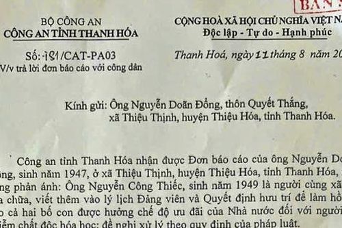 Thanh Hóa: Một người sửa hồ sơ để hưởng chế độ người bị nhiễm chất độc da cam trong kháng chiến