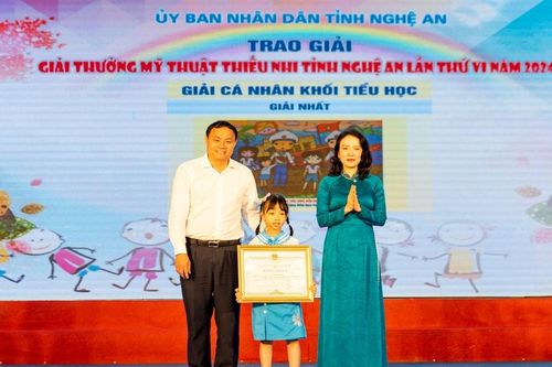 32 tác phẩm đạt giải tại Giải thưởng Mỹ thuật thiếu nhi tỉnh Nghệ An năm 2024