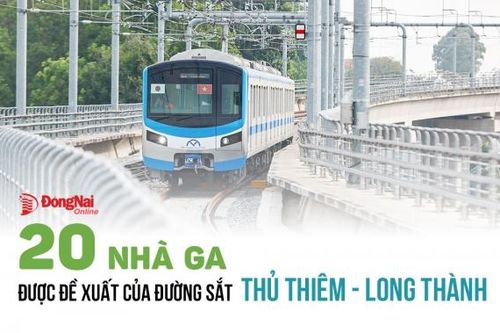 20 nhà ga được đề xuất của đường sắt Thủ Thiêm - Long Thành là những nhà ga nào?