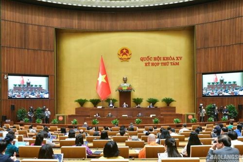 Đại biểu Quốc hội thảo luận tại hội trường về đánh giá kết quả thực hiện kế hoạch phát triển kinh tế - xã hội năm 2024; dự kiến kế hoạch năm 2025