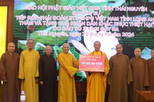 Phật giáo tỉnh Long An chia sẻ hơn 9,3 tỷ đồng đến đồng bào vùng bão lũ miền Bắc