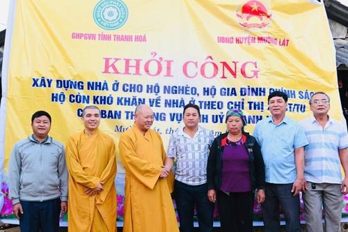 Thanh Hóa: Ban Trị sự Phật giáo tỉnh khởi công xây dựng nhà ở cho hộ nghèo tại H.Mường Lát
