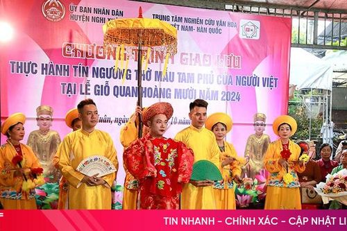 Giao lưu thực hành tín ngưỡng thờ Mẫu Tam phủ tại đền Chợ Củi