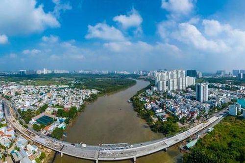 Cận cảnh cầu Phước Long nối quận 7 với huyện Nhà Bè sắp hoàn thành