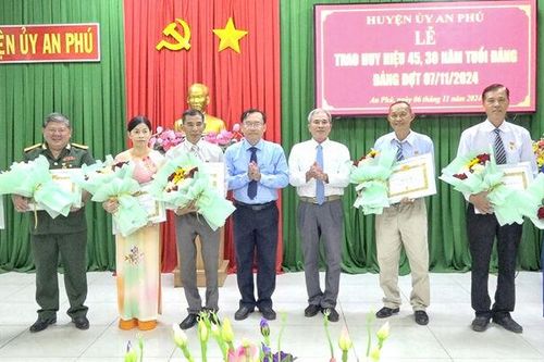 An Phú trao Huy hiệu 45 và 30 năm tuổi Đảng đợt 7/11