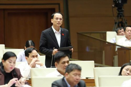 Đại biểu Quốc hội thảo luận tại hội trường về một số luật liên quan đến đầu tư, quy hoạch và đấu thầu