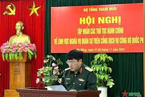 Tập huấn các thủ tục hành chính về lĩnh vực nghĩa vụ quân sự trên Cổng dịch vụ công Bộ Quốc phòng